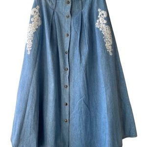 California Cactus Denim Prairie Skirt